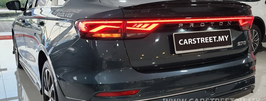 Proton S70 Flagship X Bayue Teal exterior color reawr view – Malaysia by CarStreet2u