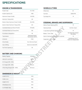 Chery Tiggo 8 Phev Official Brochure Specification Sheet 3 – Malaysia by CarStreet2u
